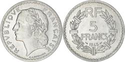 World Coins - Coin, France, Lavrillier, 5 Francs, 1945, Paris, , Aluminum, KM:888b.1