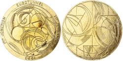 World Coins - France, Medal, Eurotunnel, Première Jonction, 1990, Bronze,