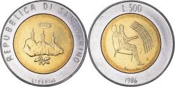World Coins - Coin, San Marino, 500 Lire, 1986, Rome, , Bi-Metallic, KM:195