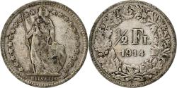 World Coins - Switzerland, 1/2 Franc, 1914, Bern, Silver,