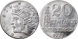 World Coins - Coin, Brazil, 20 Centavos, 1975, planchet error, , Stainless Steel