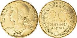 World Coins - Coin, France, Marianne, 20 Centimes, 1974, Paris, FDC,
