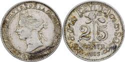 World Coins - Coin, Ceylon, Victoria, 25 Cents, 1893, London, , Silver, KM:95