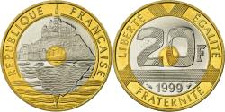 World Coins - Coin, France, Mont Saint Michel, 20 Francs, 1999, Paris, BE,