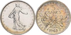 World Coins - France, Semeuse, 5 Francs, 1969, Paris, , Silver, KM:926, Gadoury:770