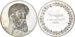 World Coins - France, Medal, Peinture,Poséidon, Grec, Silver,