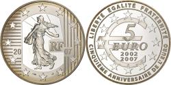 World Coins - France, 5 Euro, 5e Anniversaire de l'Euro, 2007, Paris, Silver, , KM:1523