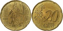 World Coins - France, 20 Euro Cent, 2000, Paris, , Brass, KM:1411