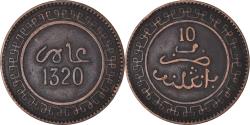 World Coins - Coin, Morocco, 'Abd al-Aziz, 10 Mazunas, 1902/AH1320, Berlin, , Bronze