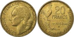 World Coins - France, 20 Francs, Guiraud, 1953, Beaumont - Le Roger, Aluminum-Bronze