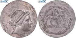 Ancient Coins - Coin, Aeolis, Tetradrachm, ca. 165-155 BC, Kyme, graded, NGC, AU 5/5 3/5