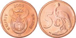 World Coins - Coin, South Africa, 5 Cents, 2005, Pretoria, , Copper Plated Steel