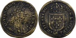 World Coins - France, Token, Louis XIV, Nuremberg, Cornélius Lauffers, Brass,