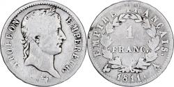 World Coins - Coin, France, Napoleon I, Franc, 1811, Paris, , Silver, KM:692.1