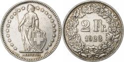 World Coins - Switzerland, 2 Francs, 1922, Bern, Silver, , KM:21