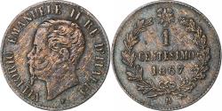 World Coins - Italy, Vittorio Emanuele II, Centesimo, 1867, Milan, Bronze, , KM:1.1