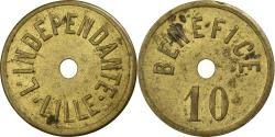 World Coins - France, L'Indépendante, Lille, 10 Centimes, , Brass