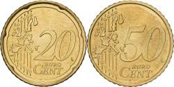 World Coins - Eurozone, 50 Centimes, error mule, hybrid double reverse 50 cent-20 cent