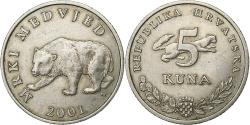 World Coins - Croatia, 5 Kuna, 2001, Copper-Nickel-Zinc, , KM:11