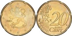 World Coins - Finland, 20 Euro Cent, 2001, Vantaa, , Nordic gold, KM:102