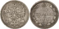 World Coins - Coin, Russia, Nicholas II, 20 Kopeks, 1871, Saint-Petersburg, , Silver