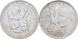 World Coins - Czechoslovakia, 25 Korun, 1965, Silver, , KM:59