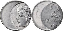 World Coins - Coin, Brazil, 2 Centavos, 1969, error off center strike, , Stainless