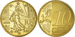 World Coins - France, 10 Euro Cent, 2009, Paris, Proof / BE, , Brass, Gadoury:4b.