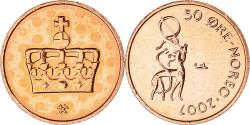 World Coins - Coin, Norway, Harald V, 50 Öre, 2007, , Bronze, KM:460