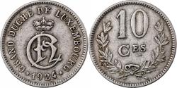 World Coins - Luxembourg, Charlotte, 10 Centimes, 1924, Copper-nickel, , KM:34
