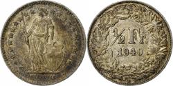 World Coins - Switzerland, 1/2 Franc, 1940, Bern, Silver, , KM:23