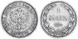 World Coins - Coin, Finland, Alexander II, Markka, 1874, Helsinki, , Silver, KM:3.2