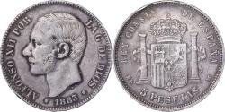 World Coins - Spain, Alfonso XII, 5 Pesetas, 1883, Madrid, Silver, , KM:688