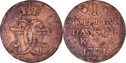 World Coins - Coin, Denmark, Christian VII, Skilling, 1771, , Copper, KM:616.1