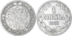 World Coins - Finland, Alexander II, Markka, 1866, Helsinki, , Silver, KM:3.1