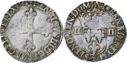 World Coins - France, Henri III, 1/4 Ecu, 1586, Nantes, Silver, , Gadoury:494