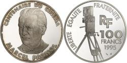 World Coins - France, 100 Francs, Marcel Pagnol, 1995, Paris, BE, Silver,