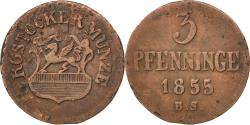 World Coins - Coin, German States, ROSTOCK, 3 Pfennig, Dreiling, 1855, , Copper
