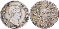 World Coins - Coin, France, Napoléon I, 1/4 Franc, 1806, Limoges, Very rare,