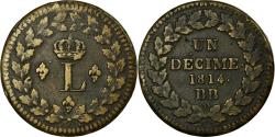World Coins - Coin, France, Louis XVIII, Decime, 1814, Strasbourg, , Bronze