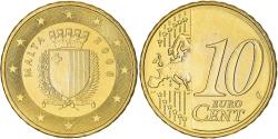 World Coins - Malta, 10 Euro Cent, 2008, Paris, , Brass, KM:128