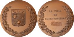 World Coins - France, Medal, Ville de Gujan-Mestras, Geography, 1987, , Bronze