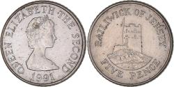 World Coins - Coin, Jersey, 5 Pence, 1991