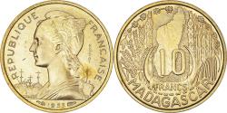 World Coins - Coin, Madagascar, 10 Francs, 1953, Paris, ESSAI, , Aluminum-Bronze
