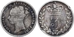 World Coins - Great Britain, Victoria, 3 Pence, 1886, Silver, , KM:730