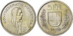 World Coins - Switzerland, 5 Francs, Herdsman, 1969, Bern, Silver,