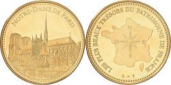 World Coins - France, Medal, Cathédrale Notre-Dame de Paris, Copper-Nickel Gilt,