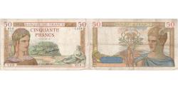 World Coins - France, 50 Francs, Cérès, 1935-01-17, Y.219, VF(30-35)