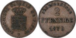 World Coins - German States, SAXE-MEININGEN, George II, 2 Pfennig, 1870, Copper,