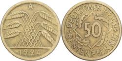 World Coins - Germany, 50 Rentenpfennig, 1924, Berlin, Bronze-Aluminium, , KM:34